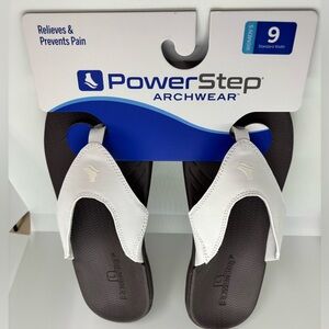 PowerStep Archwear Women's Sandals - brown and white